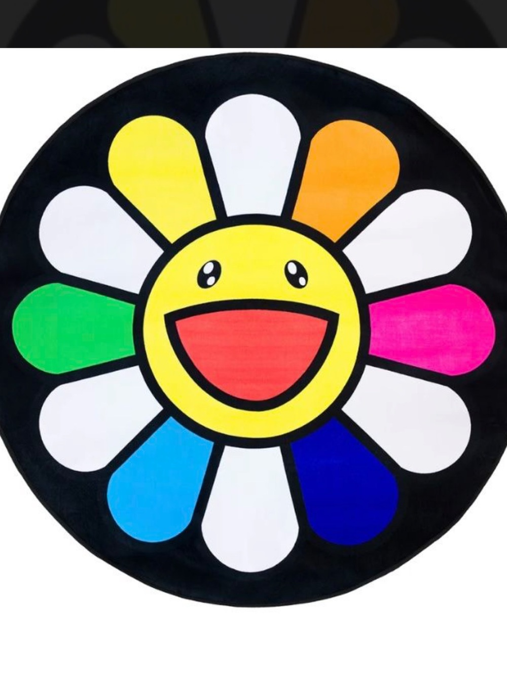 NWT Slowtide x The Broad Murakami Flower Round Beach Towel - Multicolor Smiley